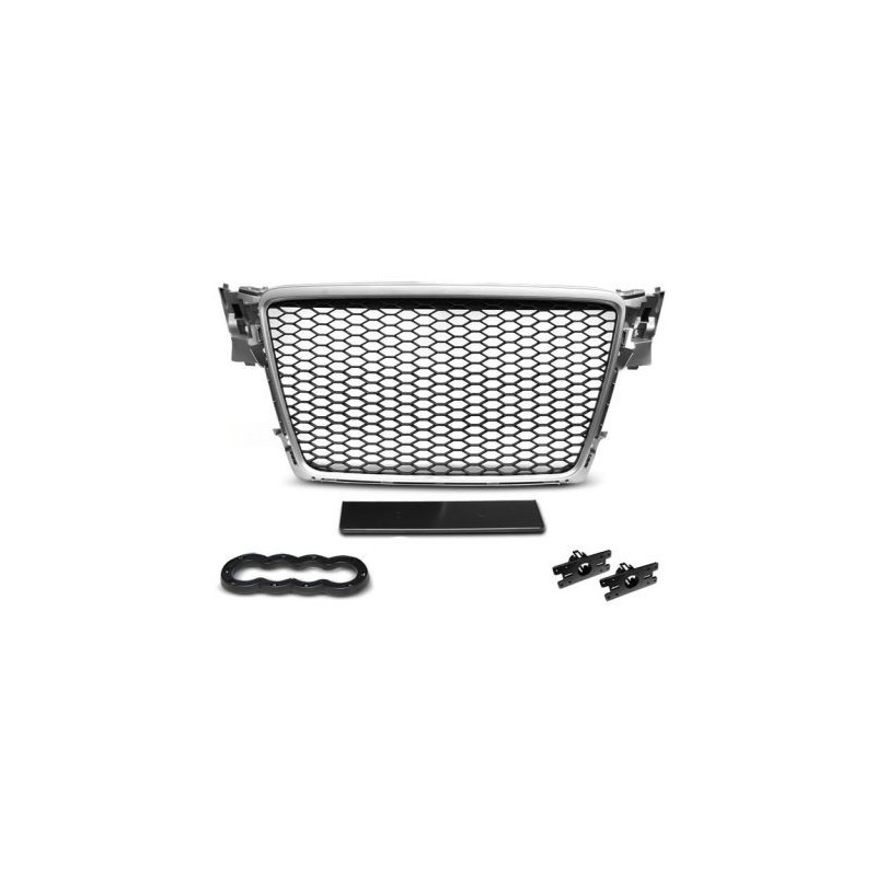 Решетка без емблема за Audi A4 B8 (2008-2011) - RS Look Силвър - Мат