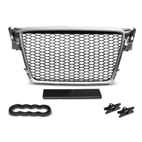 Решетка без емблема за Audi A4 B8 (2008-2011) - RS Look Силвър - Мат