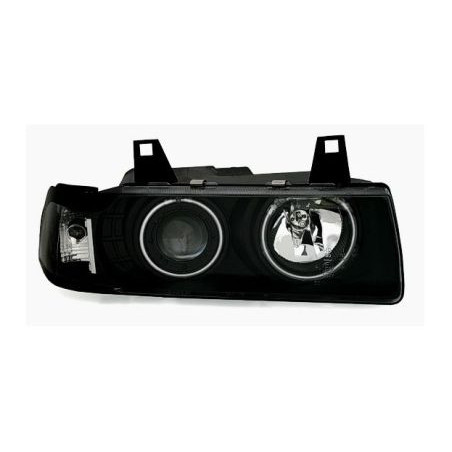 Кристални фарове Angel Eyes BMW E36 (1991-2099) 4d sedan - черни