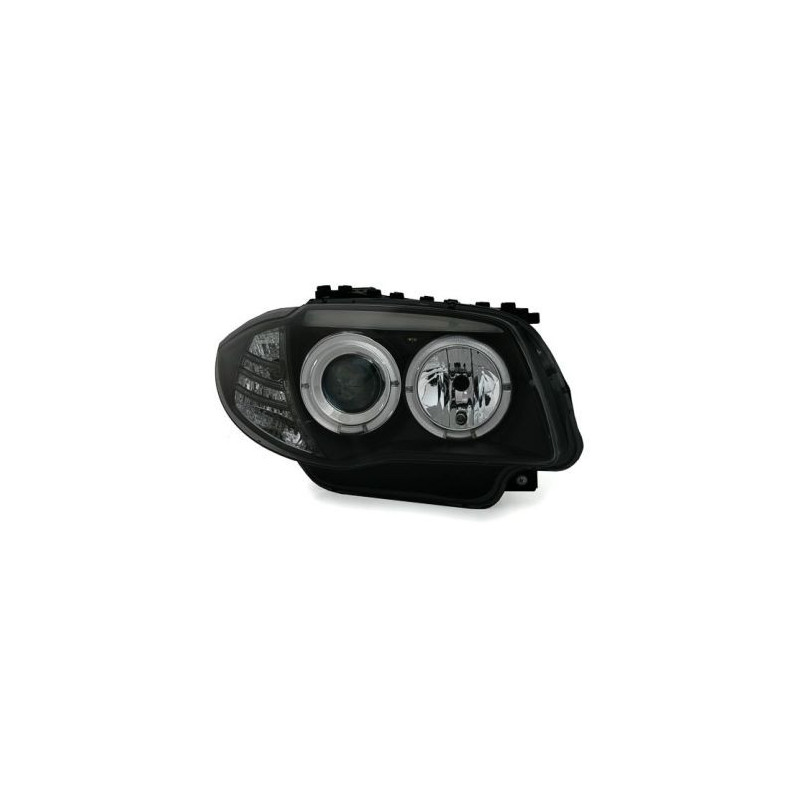 Кристални фарове за BMW E87 / E81 Angel Eyes (2004-2011) - черни