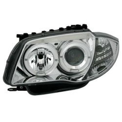 Кристални фарове за BMW E87 / E81 Angel Eyes (2004-2011) - хром