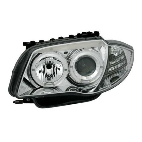Кристални фарове за BMW E87 / E81 Angel Eyes (2004-2011) - хром