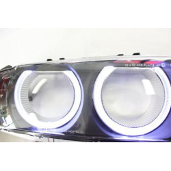 Стъкла за фарове за BMW E39 (1995-2000) - с ангелски очи (фесйлифт дизайн)