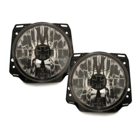 Кристални фарове с кръст GOLF II  (83-93) - хром