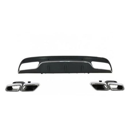 Дифузьор за Mercedes C-Class W205 (2014+) - AMG look с к-т накрайници