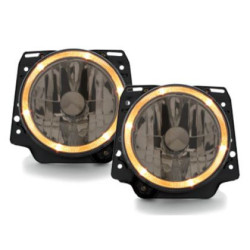 Кристални фарове с Angel Eyes GOLF II  (83-93) - черен хром