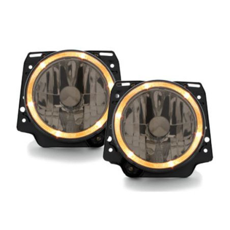 Кристални фарове с Angel Eyes GOLF II  (83-93) - черен хром