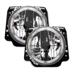 Кристални фарове с Angel Eyes и кръст GOLF II  (83-93) - черен хром