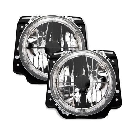 Кристални фарове с Angel Eyes и кръст GOLF II  (83-93) - черен хром