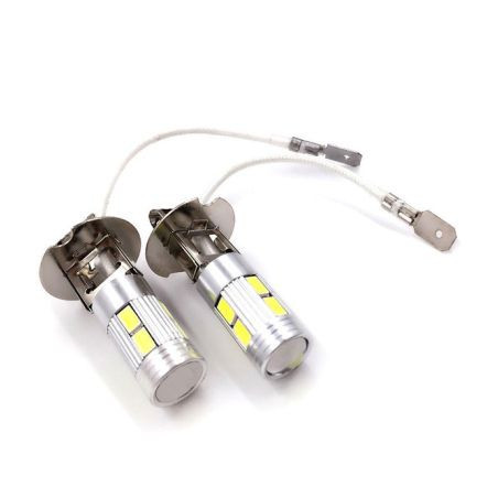 Диодна крушка H3  с 8 диода и един 3W напред с лупа