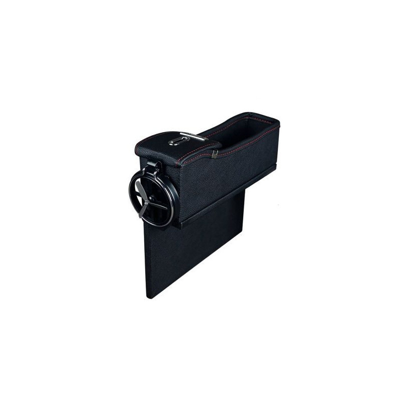 Органайзер с монетник и поставка за чаши за кола - между седалките - черен