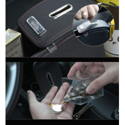 Органайзер с монетник и поставка за чаши за кола - между седалките - черен