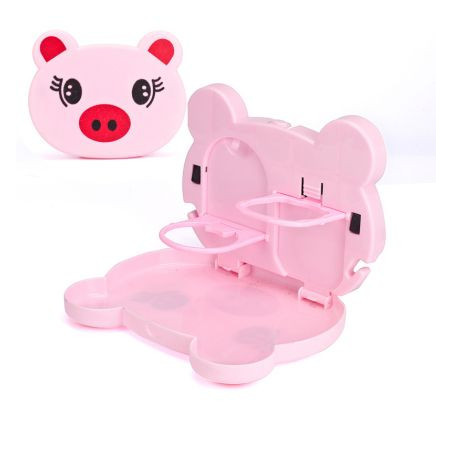 Сгъваема поставка за чаши за облегалка с масичка -  с форма на Прасе