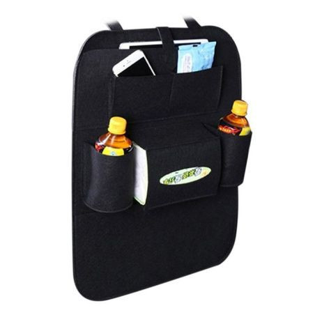 Органайзер с поставка за бутилки и телефон - черен