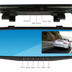 3" LCD дисплей в огледалото и камера за задно виждане и запис