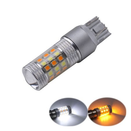 Диодна крушка Т20 с 42 диода и лупа - комбинирана за мигач и дневни светлини