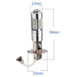 Диодна крушка H3 10W с 10 диода 2323 и лупа