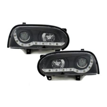 Кристални фарове DAYLINE  GOLF III  - черни