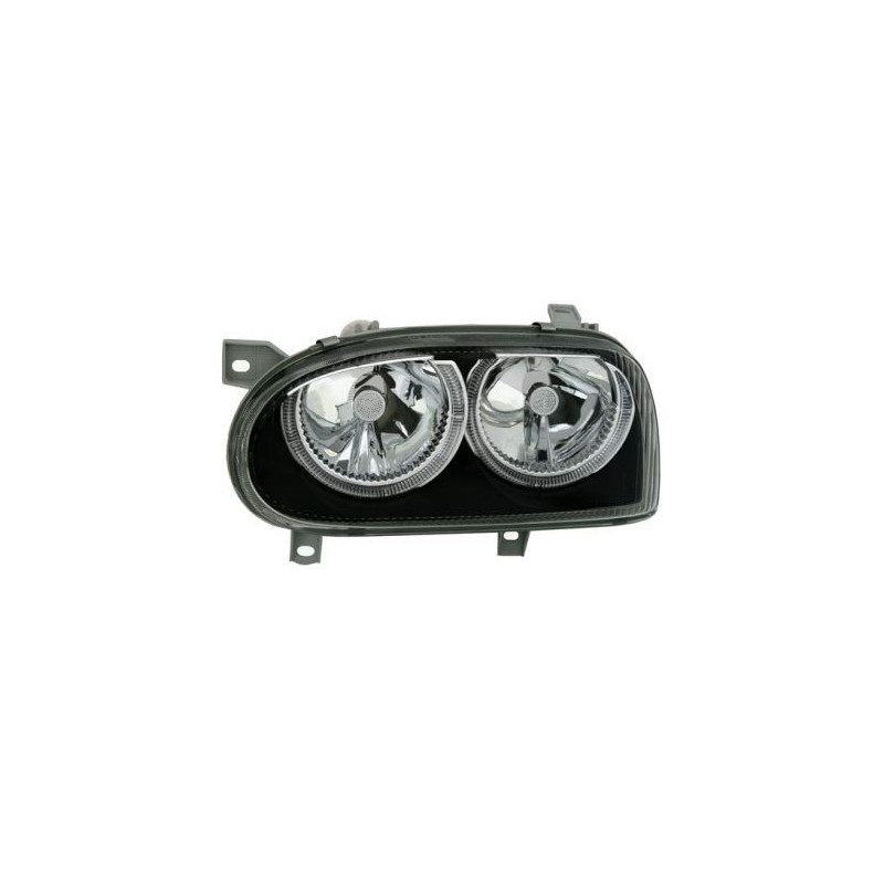 Кристални фарове за Golf 3 с Ангелски Очи - R32 дизайн - черни