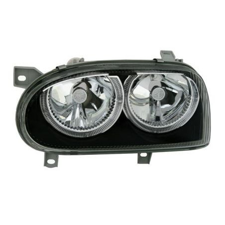 Кристални фарове за Golf 3 с Ангелски Очи - R32 дизайн - черни