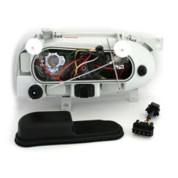 Кристални фарове за Golf 3 с Ангелски Очи - R32 дизайн - черни