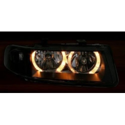 Кристални фарове Angel Eyes SEAT LEON / TOLEDO (99-04)- черни