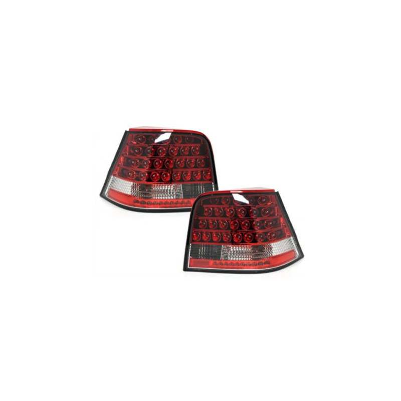 Диодни стопове  GOLF IV   -  червени / хром