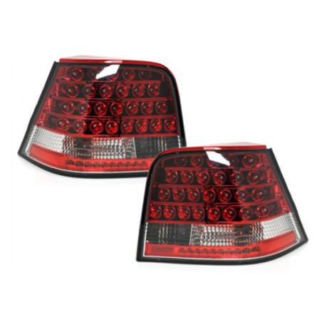 Диодни стопове  GOLF IV   -  червени / хром