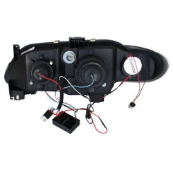 Кристални фарове за Renault Megan 3 врати (1996-1999) - черни