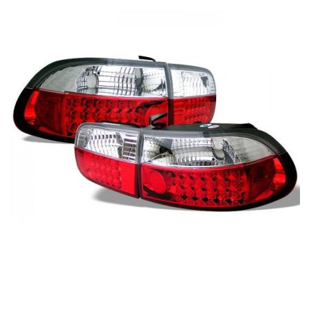 Диодни стопове за HONDA CIVIC (1991-1995) 3D - Червен Хром