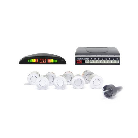 Парктроник с 8 сензора и LED дисплей - сребристи датчици