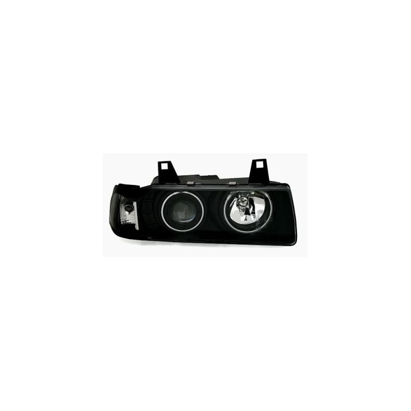 Кристални фарове CCFL Angel Eyes BMW E36 (91-99) 2d coupe - черни