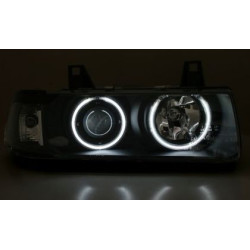 Кристални фарове CCFL Angel Eyes BMW E36 (91-99) 2d coupe - черни