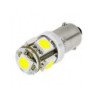 Лед крушки тип BA9 с 5 SMD диода 5000K срещуположни