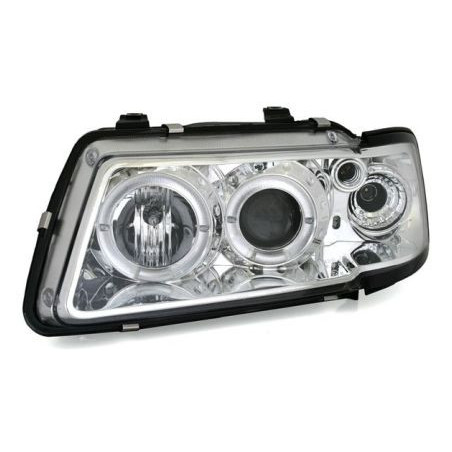Кристални фарове за Audi A3 Angel Eyes (1996-2000) - хром