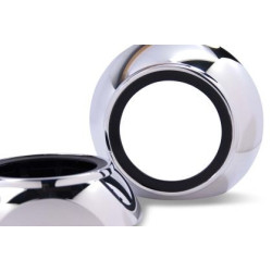 Капачки за лупи 2.5" Audi Design, полукръгла хром с черно D 13cm