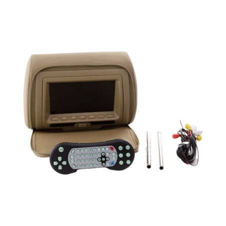 7" DVD плеър в подглавник с USB и безжичен джойстик за видеоигри - бежов