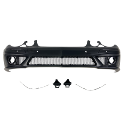 Предна тунинг броня за Mercedes W211 E-Class (2006-2009) - AMG Design с отвори за парктроник