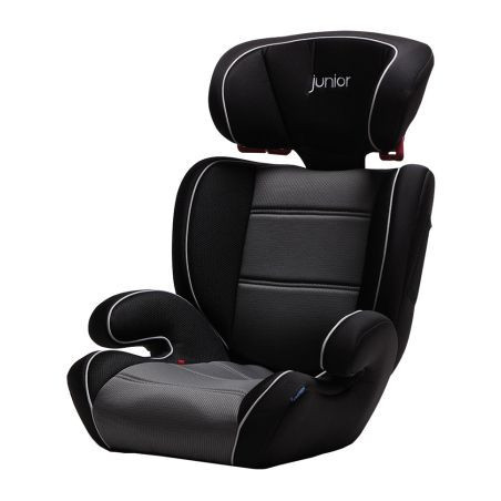 Детско столче за кола Junior - Basic - черен цвят с бели кантове