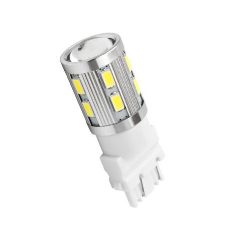 Диодна крушка тип T25 3156 CANBUS с 16 SMD диода 5630 и лупа - единична светлина - жълта