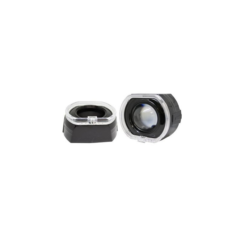 Капачки за лупи 2.5" и 3" - BMW Design с ангелски очи - кристални