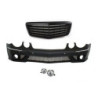 Предна тунинг броня за  Mercedes W211 E-Class (2002-2009) - AMG с черна решетка и халогени