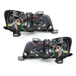 Кристални фарове за Fiat Stilo с 3 врати (2001-2008) - черни