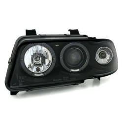 Кристални фарове за Audi A4 Angel Eyes (1995-1998) - черни