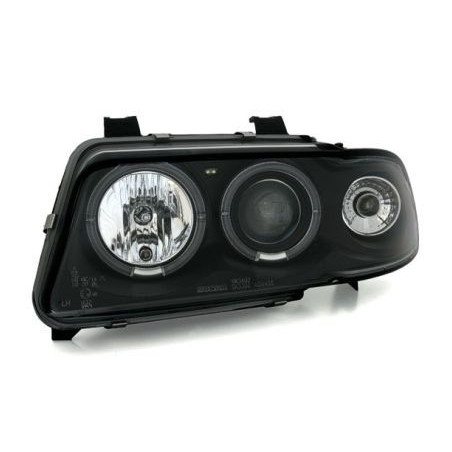 Кристални фарове за Audi A4 Angel Eyes (1995-1998) - черни