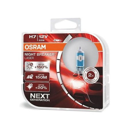 Халогенна крушка Н7 - Osram Night Braker Laser +150% - 2бр. блистер