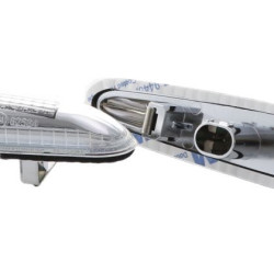 Диодни мигачи за калник BMW E46 (2001-2005) / E60 / E90 - хром с бягащ мигач