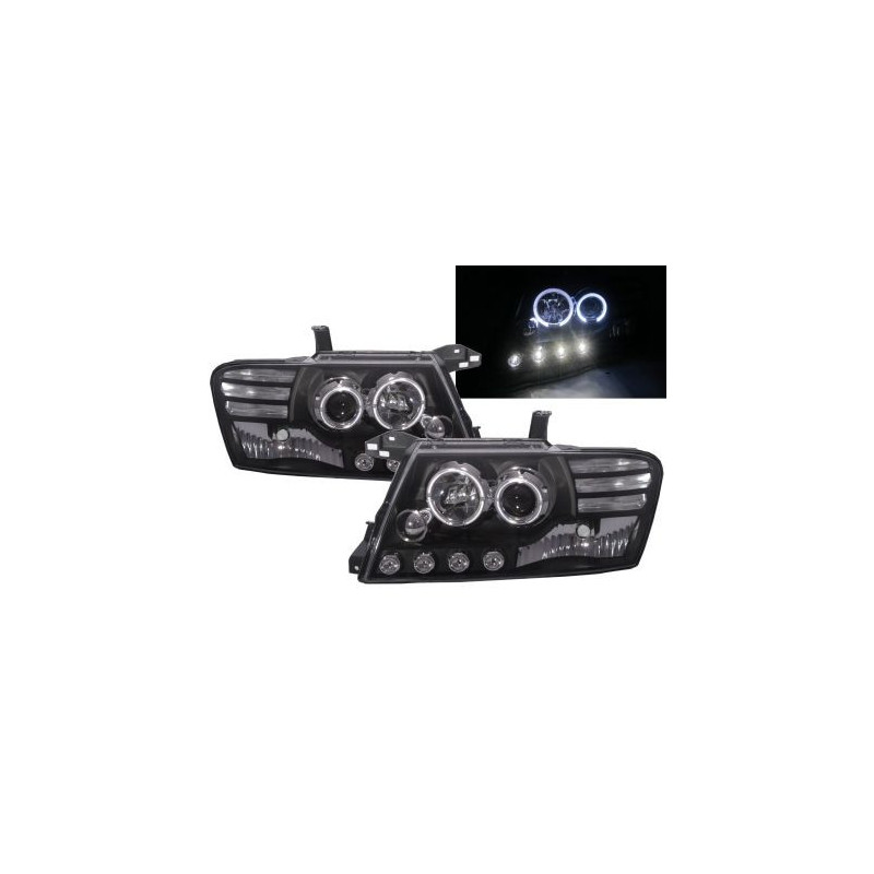 Кристални фарове за Mitsubishi Pajero (2001-2006) - черни