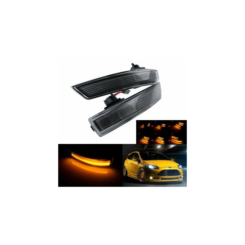 Диодни бягащи мигачи за огледала за Ford Focus (2008-2016) - опушени