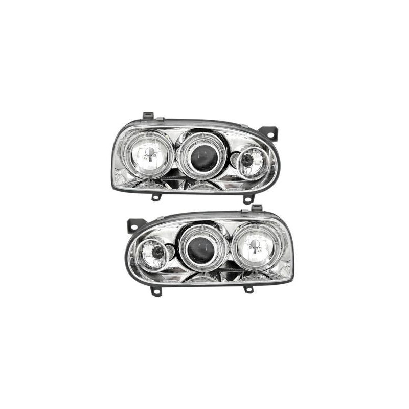 Кристални фарове Angel Eyes GOLF III  - хром